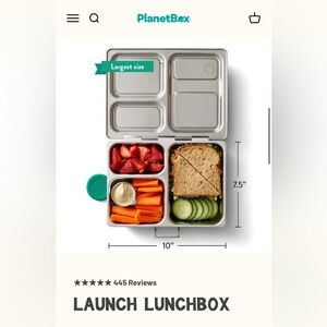 Stainless Steel Lunchbox with removable Magnets and snack containers